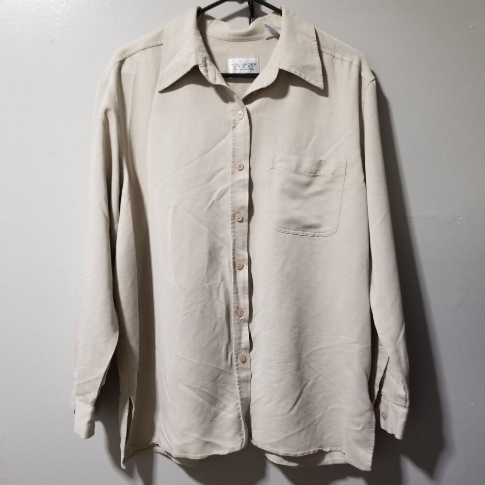 Villager Sport Tan Long Sleeve Blouse Women's Large